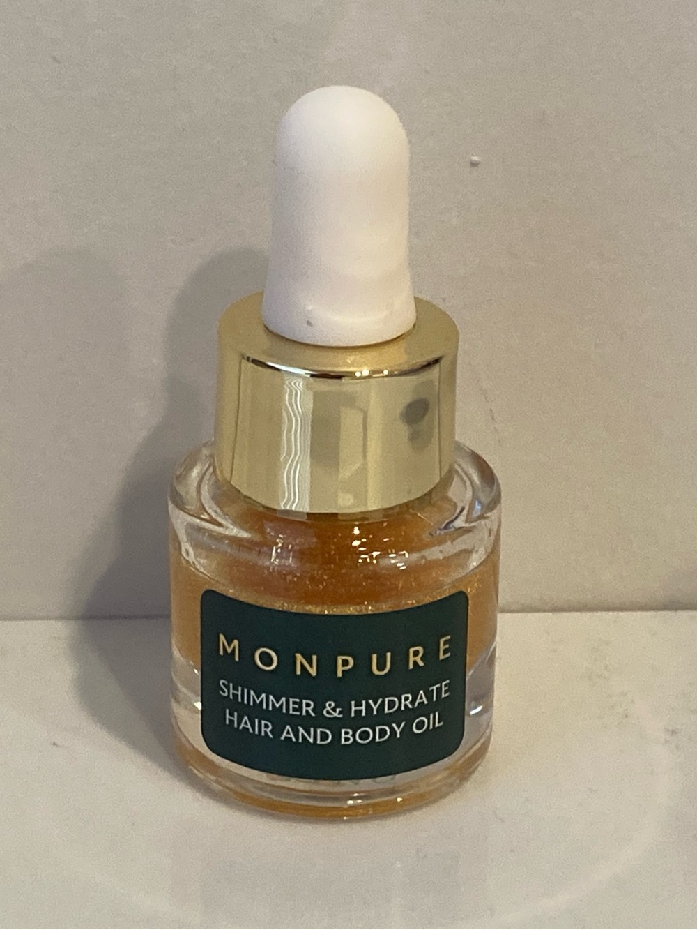 MONPURE Shimmer & Hydrate Hair and Body Oil Gold Shimmer 5ml